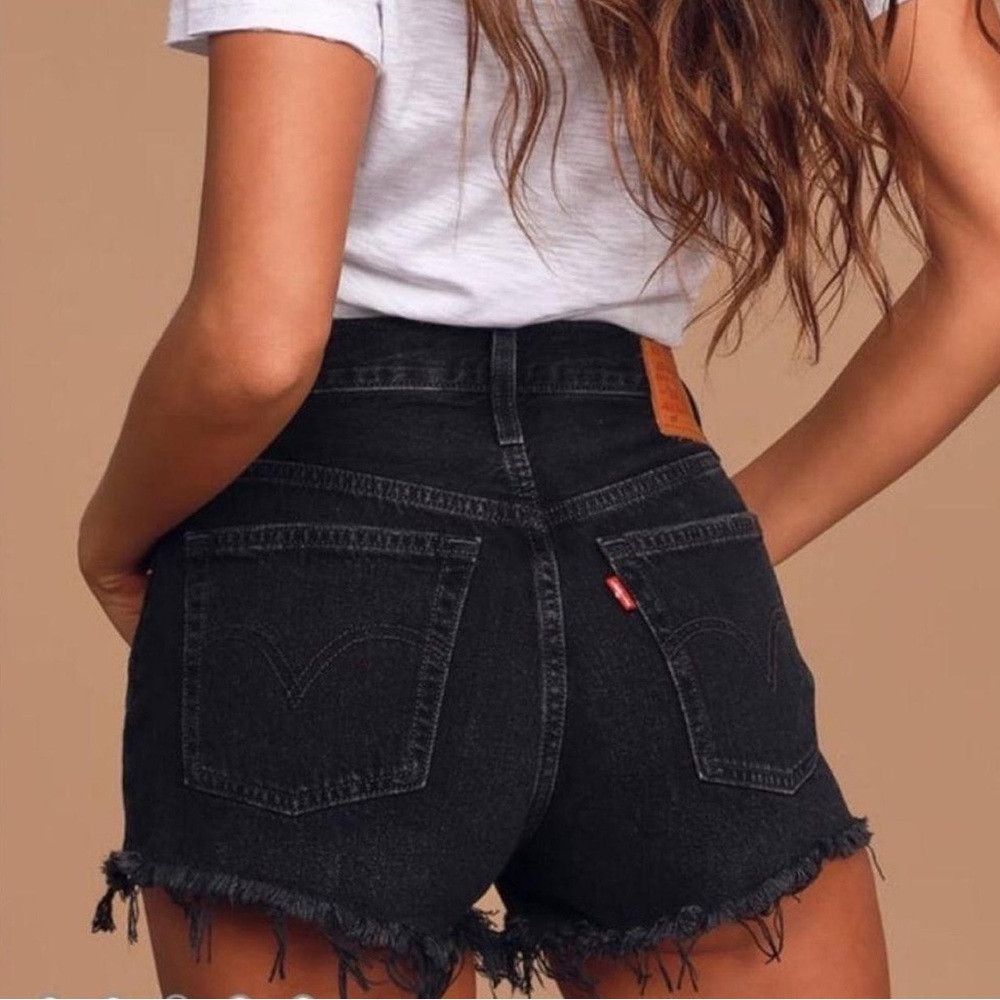 Levi's Black High Waist Denim Shorts